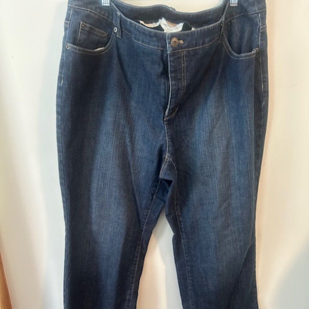 Talbots Stretch Woman Petites Classic Fit 5 pocket distressed jeans, size 20W